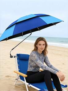 360° Adjustable Clip On Umbrella For Beach Chair, Portable Sun Shade With UV Protection, Outdoor Patio Camping Fishing Umbrella, Carry Bag Included - Multicolor - View 3