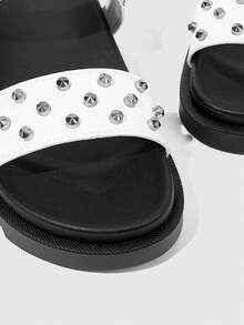 HighSole Casual Fashion Versatile Simple Comfortable Open Toe Women Flat Sandals - White - View 8