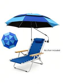 360° Adjustable Clip On Umbrella For Beach Chair, Portable Sun Shade With UV Protection, Outdoor Patio Camping Fishing Umbrella, Carry Bag Included - Multicolor - View 8