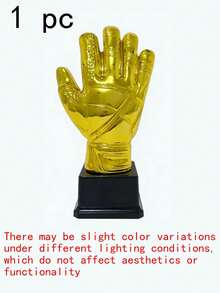 1 Plastic Trophy, Goalkeeper Trophy, Golden Glove-Shaped Football Trophy, Suitable For Office - Multicolor - View 7