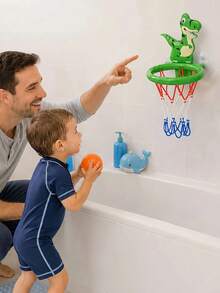 Bath Toys-Bathtub Basketball Hoop Kids Toddlers,Bath Toys Shower Toys,Suction Cup Basketball Hoop&3 Soft Balls Set Boys Girls,Birthday,Gifts Bath Toys Bath Toys Pool Toys Baby Bath Toys Baby Toys For Girls Water Toys Suction Toys Baby Toys Basketball - Multicolor - View 2