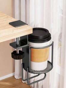 Office Side-Mounted Fixed Cup Holder, Non-Slip Mug Tray, Desktop Space Saving Folding Rack Bathroom Bathroom Accessories Bathroom Tools - multicolor - View 10