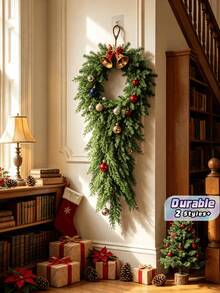 Simulated Christmas Pine Needle Wreath, Wall Hanging Vine, Holiday Decoration Christmas Greenery - multicolor - View 7