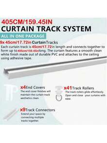 Suitable For Smooth Ceilings Or Walls, Nail Free Or Screw Free Adhesive Curtain Rail - Top Mounted Or Side Mounted, Adhesive Curtain Rod Suitable For Windows: Bedrooms, Showers, Wardrobes, And RVs - Easy To Install Rail - 1PC - View 15