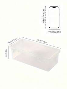 Set Of Four Large-Capacity Transparent Storage Boxes With Flip Lids, Suitable For Office, School, Art Supplies, Desktop Accessories, And A Must-Have For Back-To-School Season - Clear - View 11