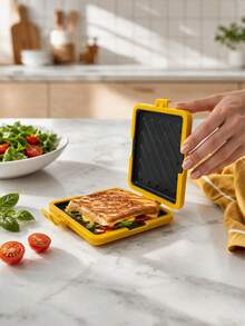 1pc Double-Sided Microwave Sandwich Grill, No Electricity Required, Suitable For Home, Office, And Outdoor Use. Microwave Sandwich Toaster, Compact Design, Heat-Resistant - Multicolor - View 4