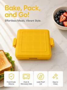 1pc Double-Sided Microwave Sandwich Grill, No Electricity Required, Suitable For Home, Office, And Outdoor Use. Microwave Sandwich Toaster, Compact Design, Heat-Resistant - Multicolor - View 2