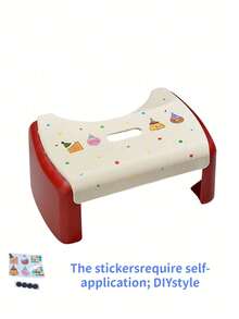1PC Cream Style Non Slip Thickened Toilet Step Stool Pedestal Footrest For Bathroom Adults Heightened Standing Platform Ergonomic Comfort Home Use Decor - Multicolor - View 4