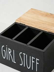 Rural Farmhouse Style Wooden Covered Tampon Storage Box - Multifunctional Bathroom Organizer, Ladies Toiletry Storage, Home Decor Accessory, Perfect For Small Bathroom Cabinet Storage - Multicolor - View 13