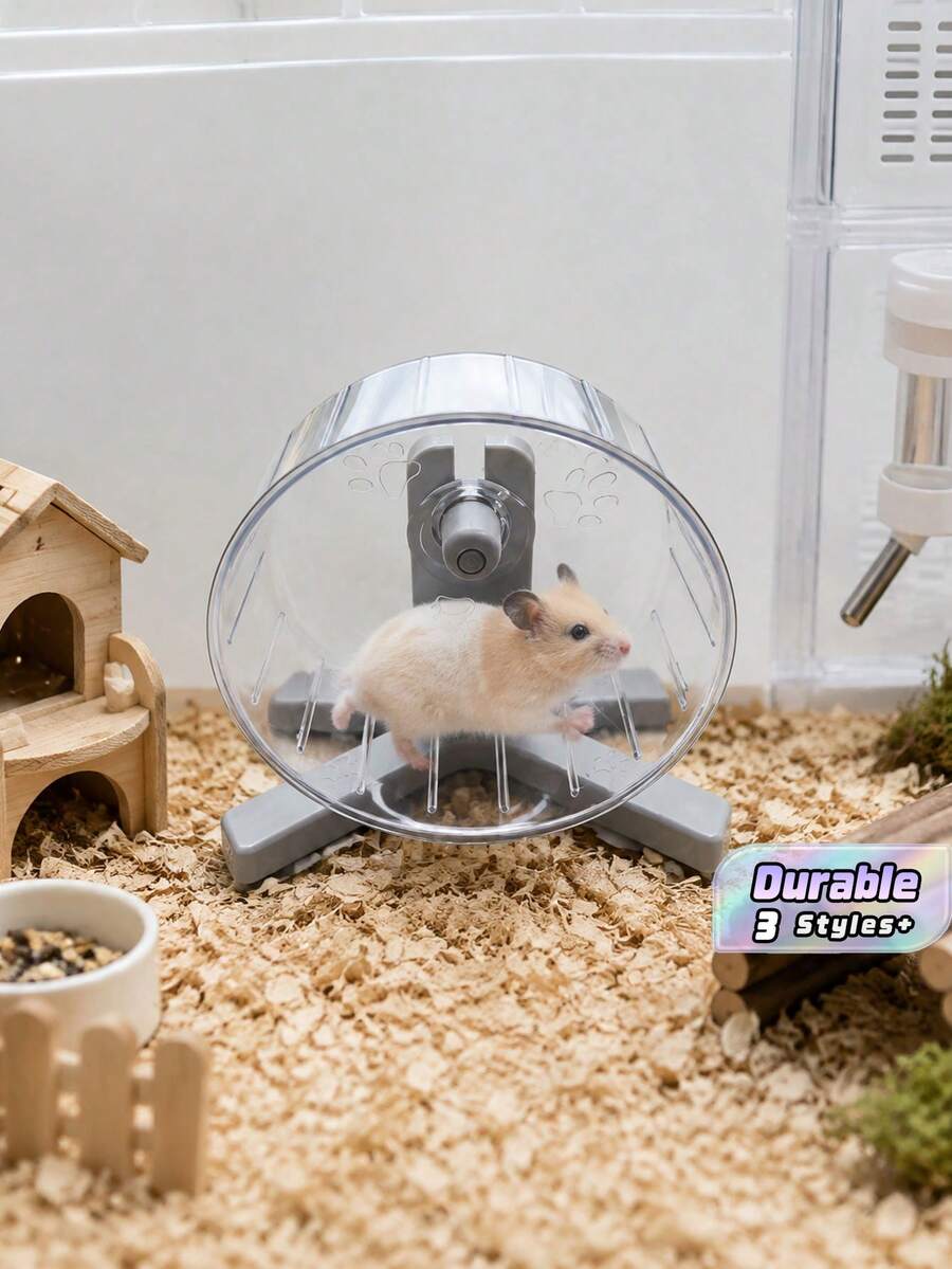 Large Silent Hamster Exercise Wheel With Stand, Suitable For Hamsters And Other Small Pets, Cage Exercise Toy, Habitat Accessory For Small Animals, Pet Exercise Wheel. - View 1
