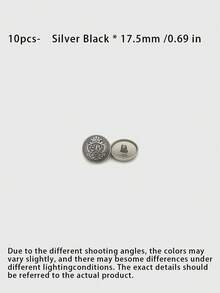 Pack 10 Pcs British Style Crown Metal Buttons Decorative Fasteners For Wool Coats Windbreakers Suits Outerwear Cotton Jackets School Uniforms Hand‑Sewn Clothing Sewing Accessories - 10pcs - View 13