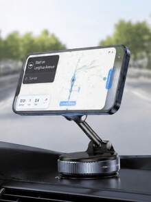 Strong Magnetic Leather Texture Car Phone Holder, 360° Rotating Suction Cup, UV-Resistant Epoxy Resin, Universal Dashboard Windshield Navigation Mount - default - View 6