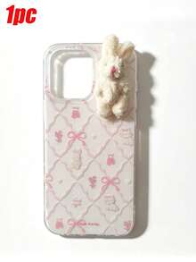 Bow Pattern Cute Rabbit Phone Case - White - View 10