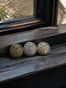 Pack 10 Pcs British Style Crown Metal Buttons Decorative Fasteners For Wool Coats Windbreakers Suits Outerwear Cotton Jackets School Uniforms Hand‑Sewn Clothing Sewing Accessories - 10pcs - View 7