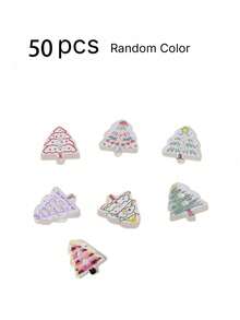 20Pcs50Pcs100Pcs150Pcs Mixed Christmas Tree Sewing Buttons 5 Styles Two Holes Colorful Printed Decorative Buttons DIY Handmade Accessories For Holiday Clothing Garment Craft Decoration - multicolor - View 12