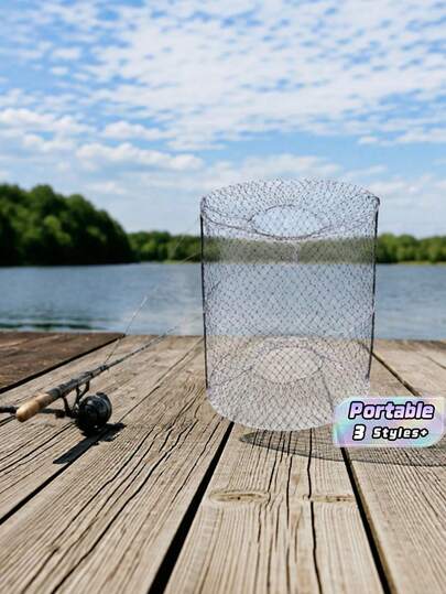 1/2/3Pcs Foldable Fishing Bait Trap, Portable Crab Trap Minnow Trap Crawfish Lobster Shrimp Trap, Cast Net Fishing Accessories For Outdoor Fishing