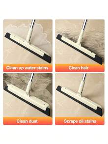 1PC STAINLESS STEEL FLEXIBLE ROTATING FLOOR SQUEEGEE MOP BROOM CLEANING BRUSH WATER STAIN HAIR REMOVAL SCRAPER FOR HARDWOOD TILE LAMINATE KITCHEN BATHROOM OFFICE GARAGE PET HAIR HOME CLEANING SUPPLIES GIFT - Multicolor - View 4