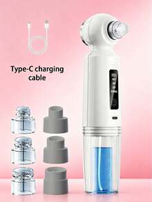JMMO 1 Piece Electric Blackhead Removal Tool With Heating Function (6 Interchangeable Heads), Portable USB Rechargeable Pore Cleaner, Can Clean The Face And Remove Blackheads, Suitable For Daily Home, Beauty And Skincare, (Built-In 300mAh Lithium Battery) - View 9