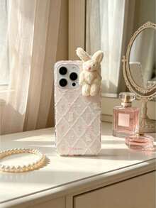 Bow Pattern Cute Rabbit Phone Case - White - View 3