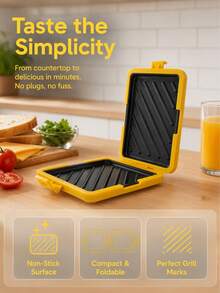 1pc Double-Sided Microwave Sandwich Grill, No Electricity Required, Suitable For Home, Office, And Outdoor Use. Microwave Sandwich Toaster, Compact Design, Heat-Resistant - Multicolor - View 3