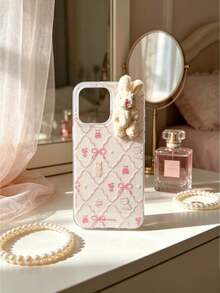 Bow Pattern Cute Rabbit Phone Case - White - View 8