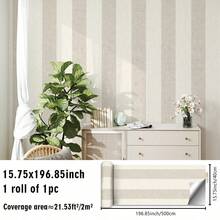 1PC Pastel Vertical Stripe Peel & Stick Wallpaper, Removable PVC Wall Decor For Nursery, Kids Room & Playroom - Multicolor - View 21