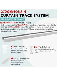 Suitable For Smooth Ceilings Or Walls, Nail Free Or Screw Free Adhesive Curtain Rail - Top Mounted Or Side Mounted, Adhesive Curtain Rod Suitable For Windows: Bedrooms, Showers, Wardrobes, And RVs - Easy To Install Rail - 1PC - View 14
