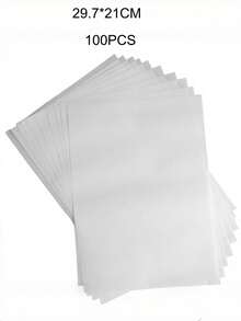 100Sheets Tracing Paper, Blank Translucent Sulfuric Paper, Matte Sketch Transfer Paper, DIY Trace Drawing Paper For Pen Practice, Calligraphy Copy, Sketching, Drafting, Hand‑Made Craft, Journal Decor, Art Creation Stationery Supplies - Clear - View 8