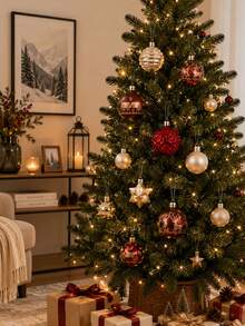 Cirelle 44pcs Christmas Ball Ornaments Set, Shatterproof Christmas Tree Ornaments Balls, Red & Gold Assorted Baubles Decor For Holiday Party - multicolor - View 7