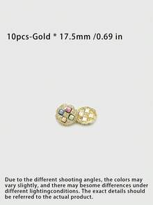 Pack 10 Pcs Colorful Resin Metal Dual‑Material Buttons Versatile Decorative Fasteners For Coats Outerwear Windbreakers Fashion Suits Fur Garments Hand‑Sewn Clothing Sewing Accessories - 10pcs - View 12
