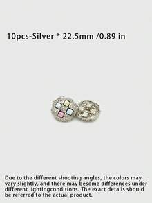 Pack 10 Pcs Colorful Resin Metal Dual‑Material Buttons Versatile Decorative Fasteners For Coats Outerwear Windbreakers Fashion Suits Fur Garments Hand‑Sewn Clothing Sewing Accessories - 10pcs - View 5