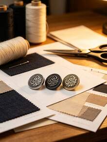Pack 10 Pcs British Style Crown Metal Buttons Decorative Fasteners For Wool Coats Windbreakers Suits Outerwear Cotton Jackets School Uniforms Hand‑Sewn Clothing Sewing Accessories - 10pcs - View 5