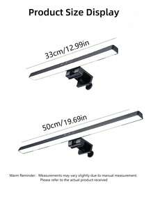 1 Black 19.68in/12.99in Computer Monitor Light Strip, Screen Clip Light, LED Strip Suitable For Work Area, Dimming Timing Display Desk/Office/Home/Game Touch Control Lamp, Bedroom Collection Eye Protection Lamp - USB - View 2