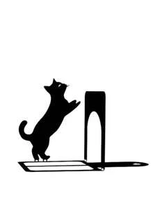 2PCS Compact Metal Anti Slip Desktop Bookends With Elegant Black Cat Pattern Sturdy Durable Scratch Proof Anti Skid Base Space Saving Modern Bookshelf Organizer For Home Office School Library Back To School Season Trending - View 6
