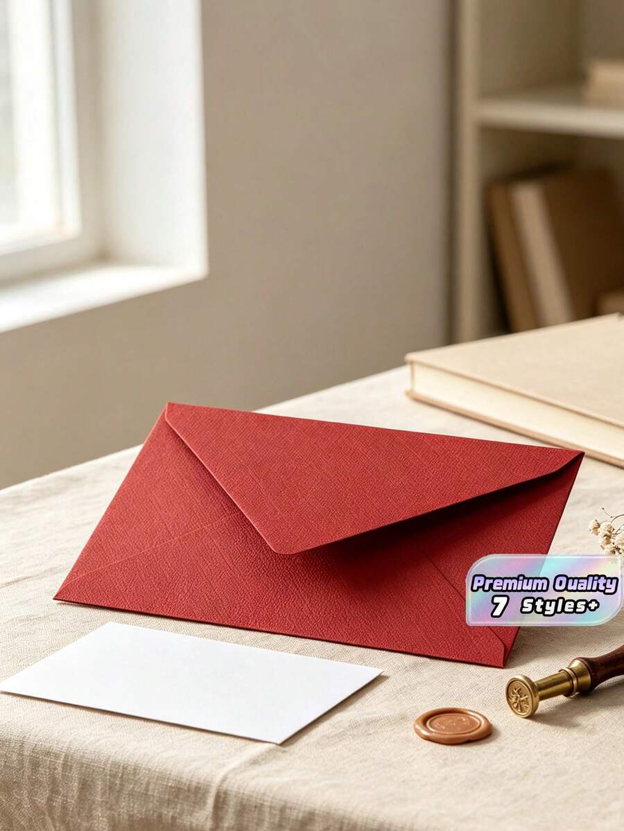 Office Envelopes, Wedding Invitation Cards, Western Business Party Invitation Cards, Holiday Gift, Party Decorative Envelope Cards, Multi-Style & Multi-Color Material, DIY Stationery, Solid Color Invitation,Christmas