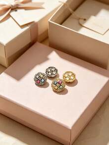 Pack 10 Pcs Colorful Resin Metal Dual‑Material Buttons Versatile Decorative Fasteners For Coats Outerwear Windbreakers Fashion Suits Fur Garments Hand‑Sewn Clothing Sewing Accessories - 10pcs - View 8