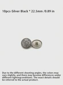 Pack 10 Pcs British Style Crown Metal Buttons Decorative Fasteners For Wool Coats Windbreakers Suits Outerwear Cotton Jackets School Uniforms Hand‑Sewn Clothing Sewing Accessories - 10pcs - View 18