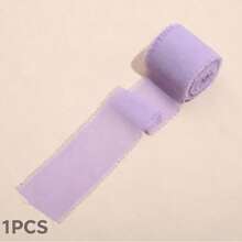 1件/5件裝雪紡邊飾緞帶，4cm*6.5m，適用於婚禮裝飾、花束裝飾、手工裝飾、邀請卡裝飾、家居裝飾、禮品包裝，適合婚禮、派對、生日、新年、黑色情人節 - 紫色9 - 查看 8