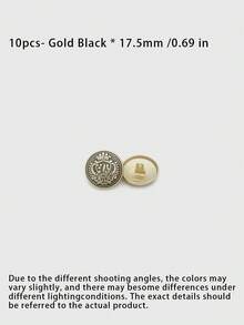 Pack 10 Pcs British Style Crown Metal Buttons Decorative Fasteners For Wool Coats Windbreakers Suits Outerwear Cotton Jackets School Uniforms Hand‑Sewn Clothing Sewing Accessories - 10pcs - View 9