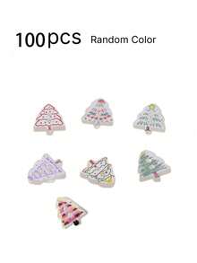 20Pcs50Pcs100Pcs150Pcs Mixed Christmas Tree Sewing Buttons 5 Styles Two Holes Colorful Printed Decorative Buttons DIY Handmade Accessories For Holiday Clothing Garment Craft Decoration - multicolor - View 13