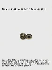 Pack 10 Pcs British Style Crown Metal Buttons Decorative Fasteners For Wool Coats Windbreakers Suits Outerwear Cotton Jackets School Uniforms Hand‑Sewn Clothing Sewing Accessories - 10pcs - View 4