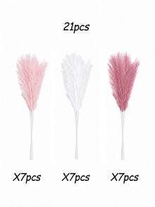 3/12/21/33 Stems Artificial Pampas Grass, Faux Artificial Plants, Bohemian Style Decor, Vase Filler For Home, Room, Wedding, Christmas & Spring Season Decoration - Dark Pink, Light Pink, White - View 11
