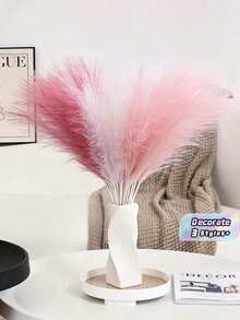 3/12/21/33 Stems Artificial Pampas Grass, Faux Artificial Plants, Bohemian Style Decor, Vase Filler For Home, Room, Wedding, Christmas & Spring Season Decoration - Dark Pink, Light Pink, White - View 1
