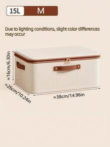 Foldable Linen Storage Box With Double Zippers & Faux‑Leather Handles, Large‑Capacity Lidded Under‑Bed Storage Basket For Clothes, Bed Sheets, Moving, Ideal For Bedroom, Dorm, Study, Wardrobe, Laundry & Under‑Bed Organization - View 9