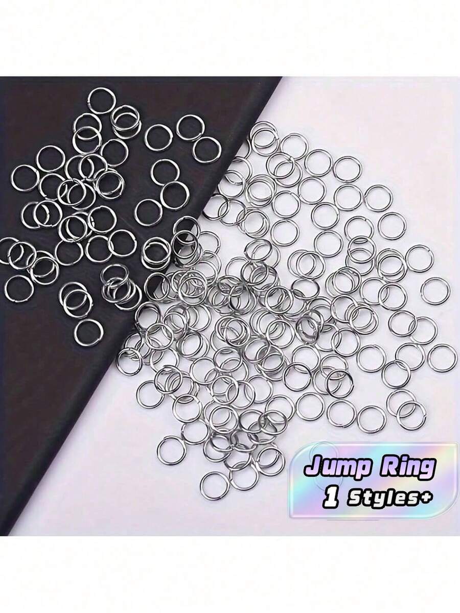 100Pcs Gold & Silver Open Jump Rings, High‑Quality Metal Jump Ring Connectors, DIY Jewelry Making Accessories, Mixed Sizes 4‑10mm For Custom Handmade DesignsSHEIN - Multicolor - View 1
