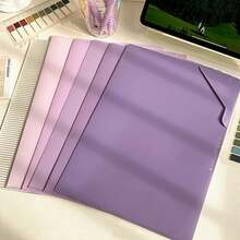 5 Pcs. L-Shaped File Folders With Vibrant Gradient, Durable Material, Large Capacity For Exam Papers, Suitable For School Supplies, Office And Home - Transparent Plastic File Folders With Label Compartment | Essential Tool For Back To School - Multicolor - View 11
