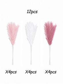 3/12/21/33 Stems Artificial Pampas Grass, Faux Artificial Plants, Bohemian Style Decor, Vase Filler For Home, Room, Wedding, Christmas & Spring Season Decoration - Dark Pink, Light Pink, White - View 10