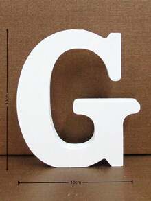 1pc 10CM White Unfinished Wooden Letters, Wall & Standing Decorative Letters, Sliced Sign Decor For Crafts, Home, Party, Birthday, Graduation, Ideal Gift Choice - White - View 10