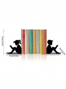 2PCS Metal Bookends Sturdy Nonslip Durable Decorative Bookshelf Supports Home Office Organizers Modern Study Art Decor Shelf Stands Non Scratch Base Gift For Readers Book Lovers Students Teachers Christmas Housewarming Trending - A - View 3
