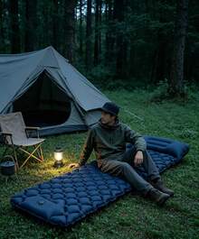 Portable Sleeping Mat, Outdoor Camping Air Mattress With Pillow, Ultra-Light Folding Air Mattress For Outdoor Hiking - Multicolor - View 7